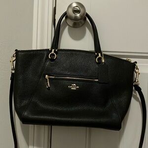 Coach Black Leather Satchel with Gold Hardware